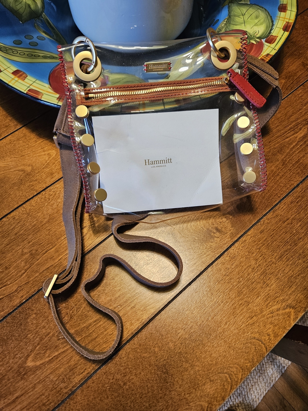Hammitt Tony Small Clear Crossbody Gold Accents